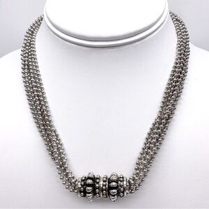 Stocko Vintage Pearl Snap Clasp Necklace